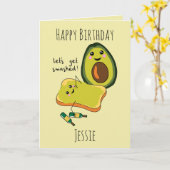 Lieve Birthday Laten we de Avocado-vrienden in de  Kaart (Gele Bloem)