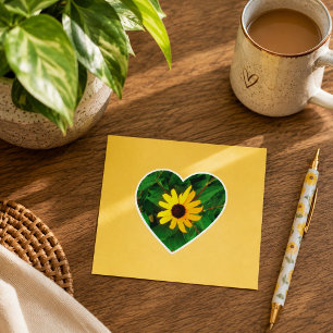 Lieve Black Eyed Susan Zonnebloem Hart Sticker