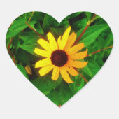 Lieve Black Eyed Susan Zonnebloem Hart Sticker (Voorkant)