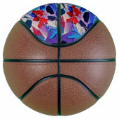 Lieve blauwe abstracte schilderij basketbal (Rechts)