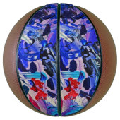 Lieve blauwe abstracte schilderij basketbal (Verticaal)