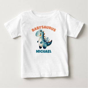 Lieve Blauwe Aquarel Dino Dinosaurus Babysaurus Na