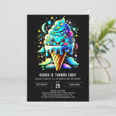 Lieve Blauwe Aquarel Jongen Ijs Verjaardag Kaart (Staand voorkant)