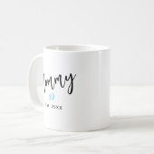 Lieve Blauwe Babyvoetjes Script Moeder Jaar Opgest Koffiemok (Voorkant links)