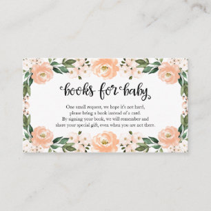 Lieve blauwe bloemige babyshowerboeken voor baby informatiekaartje