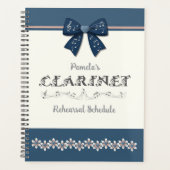 Lieve Blauwe Coquette Strik Klarinet Band Planner (Voorkant)