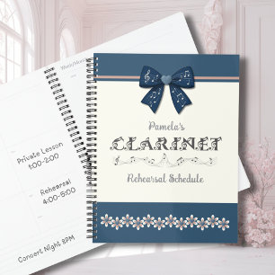 Lieve Blauwe Coquette Strik Klarinet Band Planner