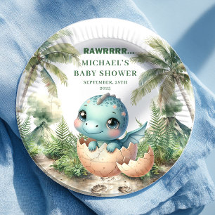 Lieve Blauwe Dino Baby Shower Komt Eerder Bord