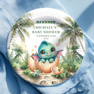 Lieve Blauwe Dino Baby Shower Komt Eraan Bord