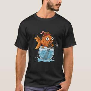 Lieve Blauwe Kawaii Vis Cartoon Sticker T-shirt