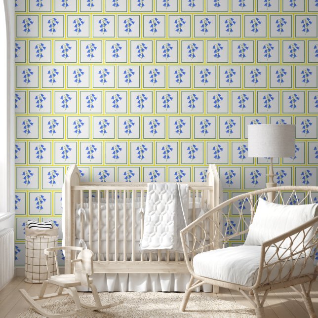 Lieve Blauwe Klokjes Behang (Kinderen)