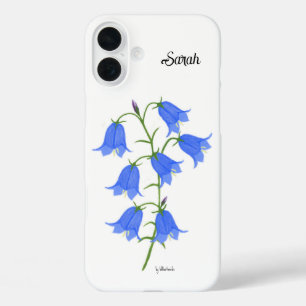 Lieve blauwe klokjes iPhone 16 plus hoesje