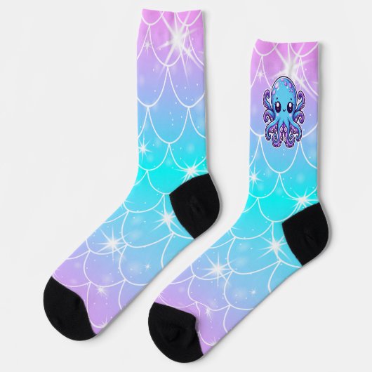 Lieve blauwe octopus sokken (Links)