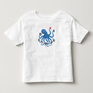 Lieve Blauwe Octopus Vriend met Hart Oceaan Duiken Kinder Shirts