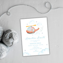 Lieve Blauwe Olifant Helikopter Vliegtuig Baby Sho