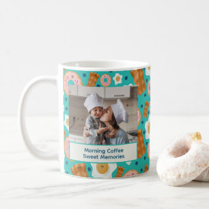 Lieve Blauwe Ontbijt Aanpasbare Pastel Koffiemok