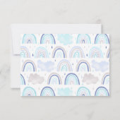 Lieve blauwe regenboog jongens verjaardagsfeest fo bedankkaart (Achterkant)