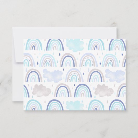 Lieve blauwe regenboog jongens verjaardagsfeest fo bedankkaart (Achterkant)