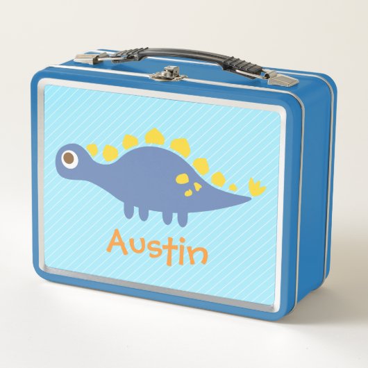 Lieve Blauwe Stegosaurus Dinosaurussen Kids Gepers (Voorkant)