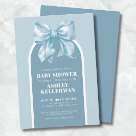 Lieve Blauwe Strik Jongen Baby Shower Kaart