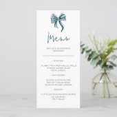 Lieve Blauwe Strik Quinceañera Menu (Staand voorkant)