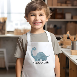 Lieve Blauwgrijze Dinosaurus Persoonlijk Kinder Schort