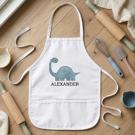 Lieve Blauwgrijze Dinosaurus Persoonlijk Kinder Schort
