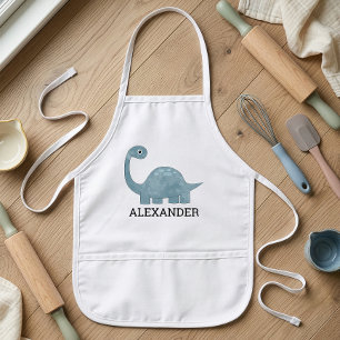 Lieve Blauwgrijze Dinosaurus Persoonlijk Kinder Schort