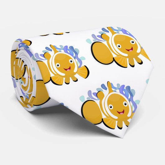 Lieve blije clownvis anenome cartoon stropdas (Opgerold)