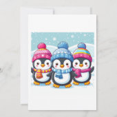 Lieve blije pinguïns uitnodiging (Achterkant)