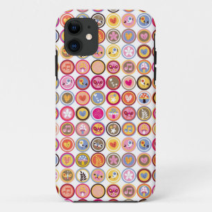 lieve bloemen, vogels, harten patroon iPhone 11 hoesje
