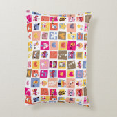 lieve bloemen, vogels, harten vierkanten patroon accent kussen (Achterkant (Verticaal))