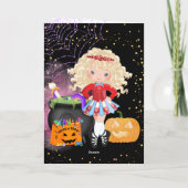 Lieve Blonde Ierse Danseres Halloween Feestdagen Kaart (Achterkant)