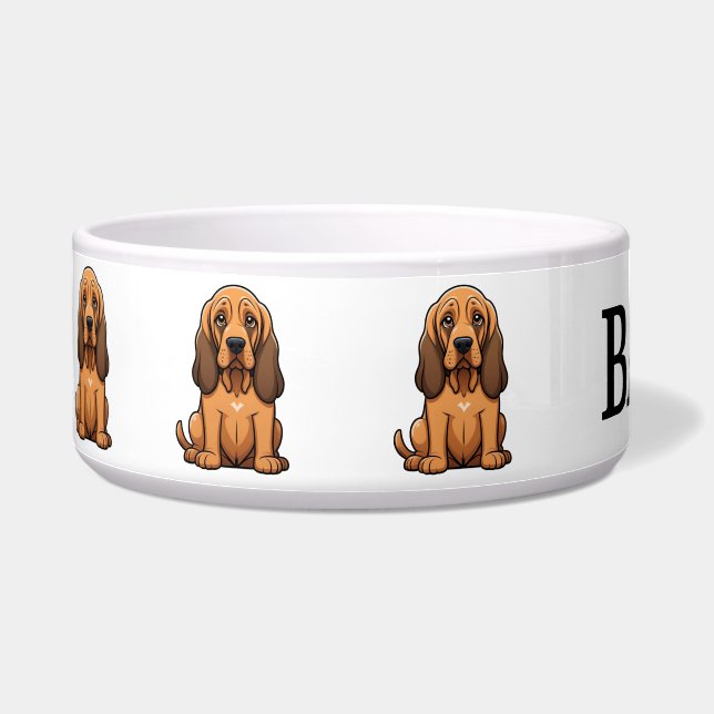 Lieve Bloodhound Gepersonaliseerde Kom (Links)