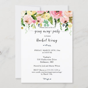 Lieve Blush Floral Moving Away Party Foto Kaart