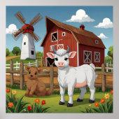 lieve BOERDERIJDIEREN Poster (Voorkant)