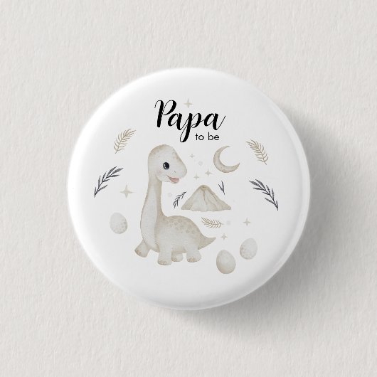 Lieve Boho Dinosaur Papa Wordt Aangepaste Knop Ronde Button 3,2 Cm (Voorkant)