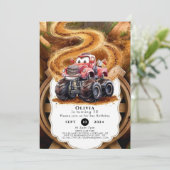 Lieve Boho Monster Truck Verjaardag Kaart (Staand voorkant)