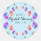 Lieve Boho Pastel Waterverf Loverige Bruidsdouche Ronde Sticker (Voorkant)