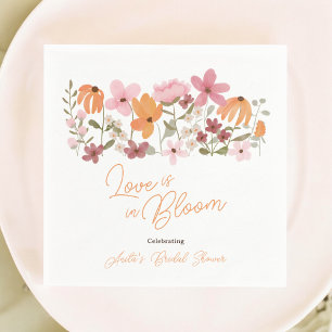 Lieve boho weide kleine wilde bloemen bruidsdouche servet