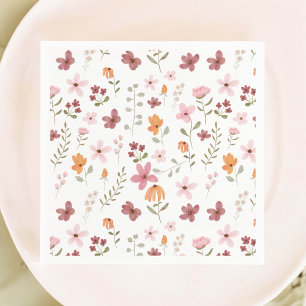 Lieve boho weide kleine wilde bloemen bruidsdouche servet