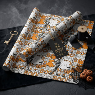 Lieve Boo Crew Halloween Vrienden Cadeaupapier