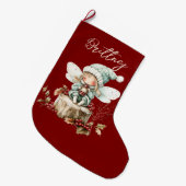 Lieve bos Kerst elfje Grote Kerstsok (Voorkant (Hangend))