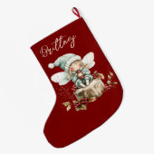 Lieve bos Kerst elfje Grote Kerstsok (Achterkant (Hangend))