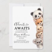 Lieve bosdieren baby shower uitnodiging (Voorkant)