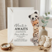 Lieve bosdieren baby shower uitnodiging