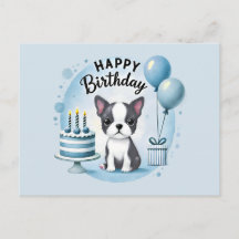 Lieve Boston Terrier verjaardagskaart