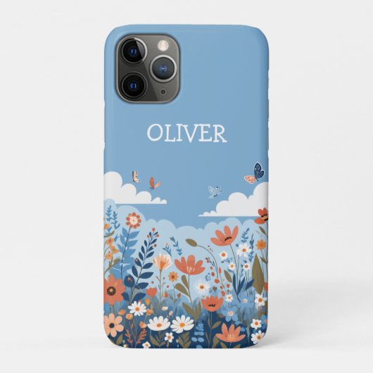 Lieve Botanische Elegante Wilde Bloemen Persoonlij Case-Mate iPhone Case (Achterkant)