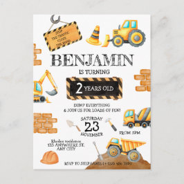 Lieve Bouw Verjaardags Jongen Verjaardagsfeestje Briefkaart