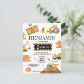 Lieve Bouwer Verjaardagsfeest Jongen Verjaardagsfe Briefkaart (Staand voorkant)